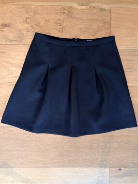 Madewell Jacquard Pleated Mini Skirt Black A-Line Texture Women's 6